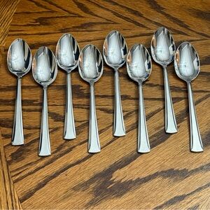 Gorham Nordic Frosted 8 Soup Table Spoons Stainless Flatware Silverware